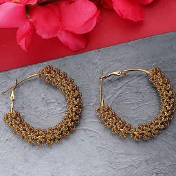 Bhana Fashion Gold-Toned Contemporary Hoop Earrings-picture-20