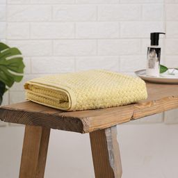 SPACES Yellow Pure Cotton Anti-Bacterial 400 GSM Reversible Bath Towel-picture-42