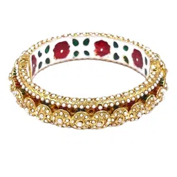 Anouk Gold-Plated Rajasthani Pearl Beaded Bangle image 2