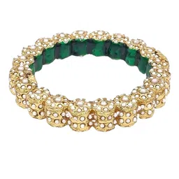 Anouk Gold-Plated Rajasthani Pearl Beaded Bangle image 2