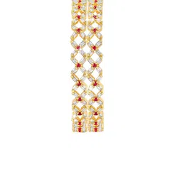 Yellow Chimes Set Of 2 Gold-Plated American Diamond Studded Bangles image 4