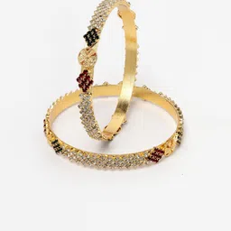 Sukkhi Set Of 2 Gold-Plated American Diamond-Studded Bangles image 4