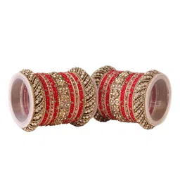 leshya Set of 42 Brass Plated Stone Studded Bangles-picture-42