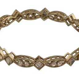 Jazz and Sizzle Set Of 4 Gold-Plated Pearl & Kundan Studded Bangles image 4