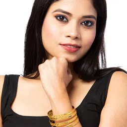 Shining Jewel - By Shivansh Set Of 4 Gold-Plated Bangles image 5