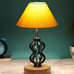 Devansh Yellow & Black Solid Metal Table Lamps-picture-29