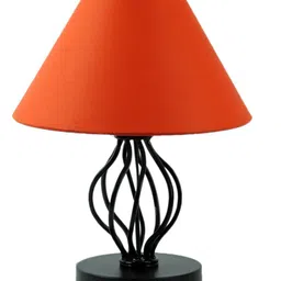 Devansh Orange Cotton Table Lamp with Iron Base image 3