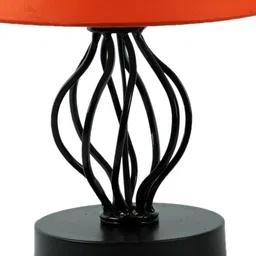 Devansh Orange Cotton Table Lamp with Iron Base image 5