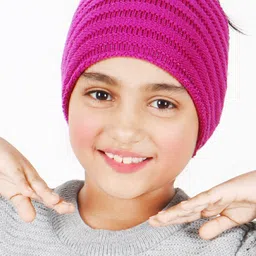 Bharatasya Girls Pink Self Design Beanie-image-74