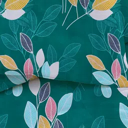 bsb home Green & White Floral Microfiber Double King Superfine Bedding Set image 4