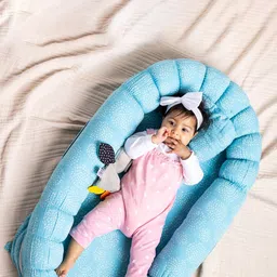 TIDY SLEEP Infants Blue Printed Baby Bed Set image 2