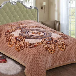 Signature The Club Collection Dark Beige Ethnic Motifs Heavy Winter Double Bed Blanket-picture-16