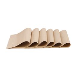 OBSESSIONS Beige & White 6 Pieces Striped Heat Resistant Rectangle Table Placemats-image-74