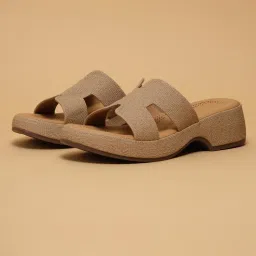 Eridani Leo Beige Textured Sandal Heels-picture-17