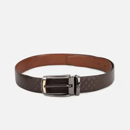 Louis Philippe Men Brown Textured Leather Belt-image-42