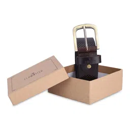 THE CLOWNFISH Men Textured Leather Belt image 1