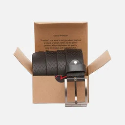 SPYKAR Men Black Leather Belts image 5