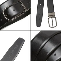 LOUIS STITCH Men Textured Leather Reversible Formal Belt image 2