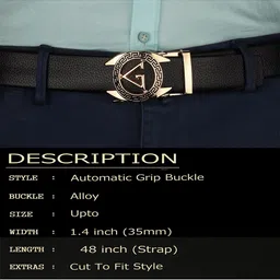 ZORO Men Black Autlock Buckle Belt image 4