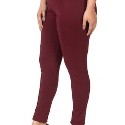 mlada Slim Fit Jeggings with Elastic Waist Band for Women Office Work Formal Wear Trousers Stretch Cotton Knit High Waist Skinny Fit Jeggings Lycra Pants Travel Comfort Jeggings image 1