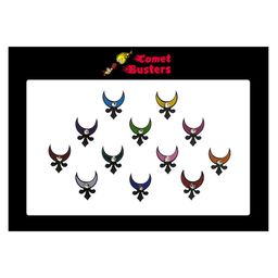 Comet Busters 12 Pcs Embellished Reusable Crescent-Shaped Designer Bindis - Multicoloured-picture-10