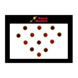 Comet Busters 13 Pcs Red & Brown Circular Shaped Beaded Bindi-picture-47
