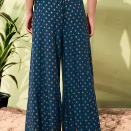 siril Women's Rayon Foil Printed Flared Palazzo image 2