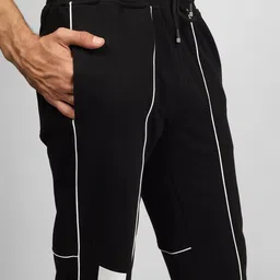 WEARDUDS Men Typography Printed Mid-Rise Relaxed Fit Cotton Joggers image 3