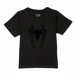 Marvel by Wear Your Mind Boys Black Printed Drop-Shoulder Sleeves Applique T-shirt-picture-36