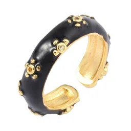 SALTY Stone Studded & Enameled Adjustable Finger Ring image 3