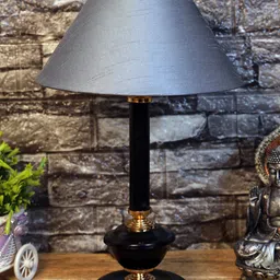 foziq Black & Grey Solid Contemporary Table Lamp image 4