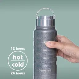 Servewell Twister Black SS Double Walled Vacuum Bottle 550 ML image 2