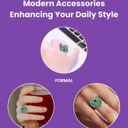 SALTY Stone Studded & Enameled Adjustable Finger Ring image 5