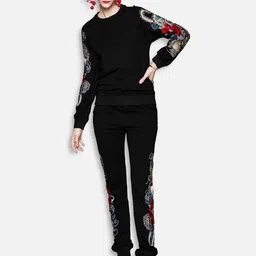 JC Collection Women Black & Red T-shirt with Joggers Joggers image 5
