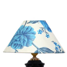 foziq Black & Blue Printed Table Lamp image 2
