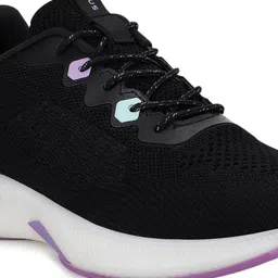 Campus Women Black & Lavender Mesh Running Shoes image 3