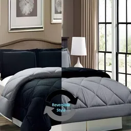 RF RELAXFEEL Black & Grey Geometric Heavy Winter 233 GSM Single Bed Comforter image 4