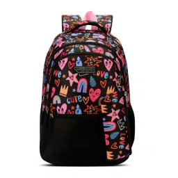 Lavie Sport 36L Pop heart Backpack 19 inches Laptop Compatible Pencil Pouch |+/(Black) (Set of 2)-image-1