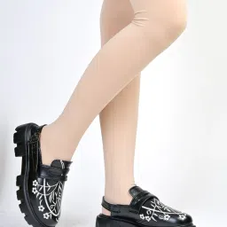 Shoetopia Stylish Printed Black with Buckle Sandals for Women image 1