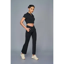 RYZ Black Boot Cut Swoosh Trackpant image 2