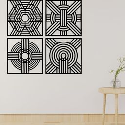CVANU 4-Pcs Black Printed Hanging Wall Decor-picture-9