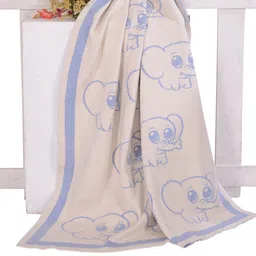 JoE Hazel Blue & Beige AC Room 550 GSM Single Bed Blanket-picture-27