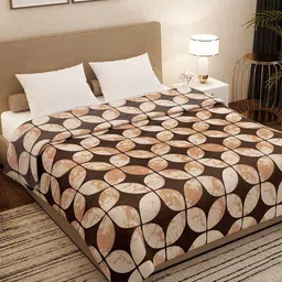 Story@home Brown Geometric AC Room 300 GSM Double Bed Blanket-picture-16