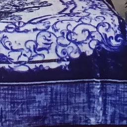 Signature Blue Floral Microfiber Heavy Winter Double Bed Blanket image 3