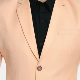 TrulyFeb Men Pink Solid Slim Fit Single Breasted Formal Blazer image 2