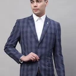 Cantabil Men Checked Single-Breasted Formal Blazer-picture-19