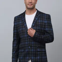 Cantabil Checked Single-Breasted Blazer-picture-43