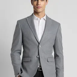 Peter England Elite Self-Design Single-Breasted Slim-Fit Formal Blazer-picture-39