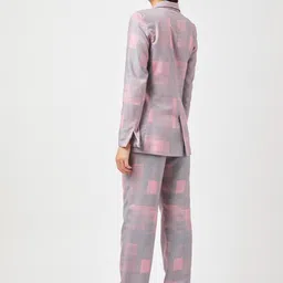 Contemponari Printed Tailored-Fit Single-Breasted Linen Blazer image 5