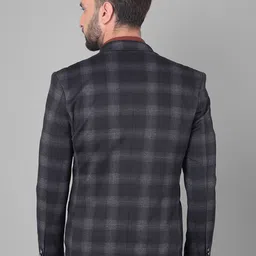 Crimsoune Club Slim-Fit Checked Notched Lapel Collar Single Breasted Casual Blazer image 3